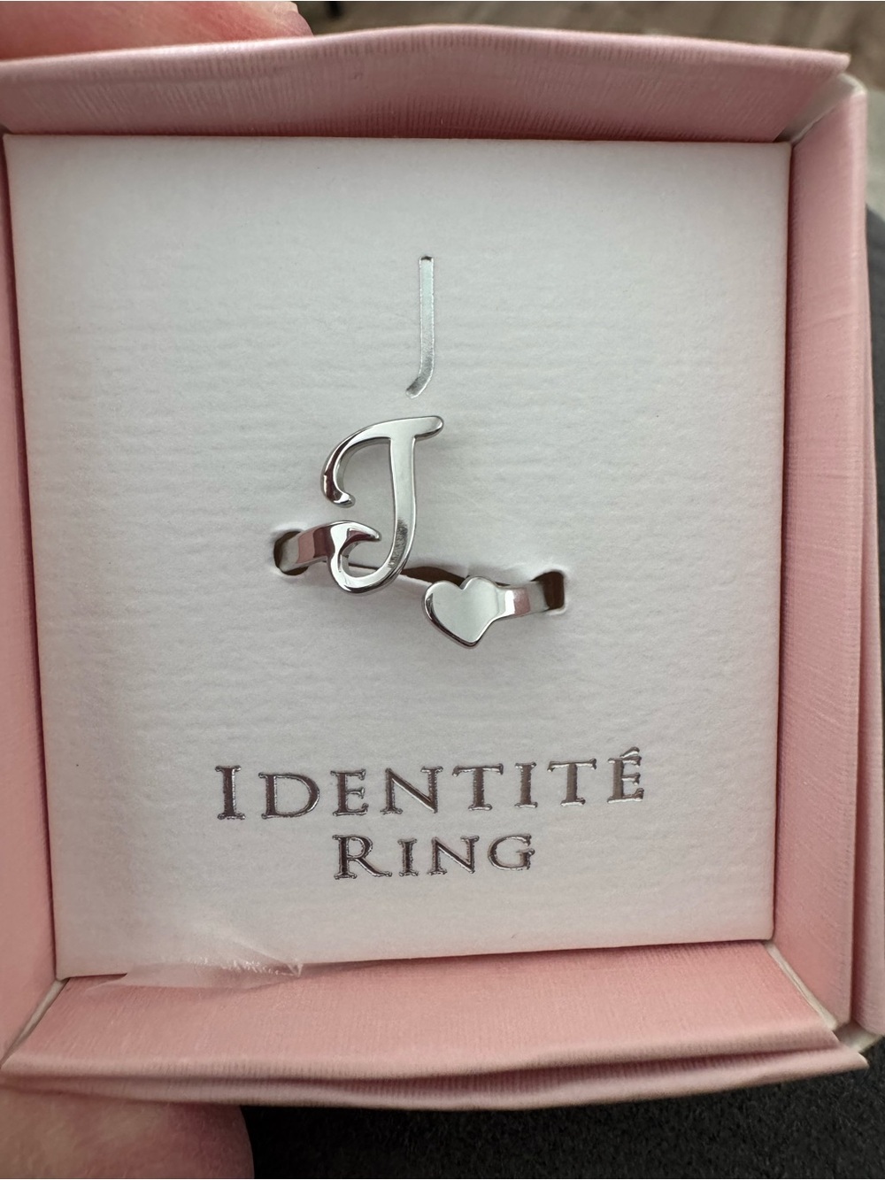 Silver Initial 'J' Heart Ring - Women